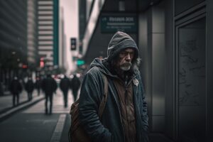 Homeless Man in street