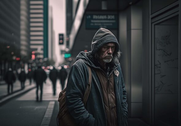 Homeless Man in street